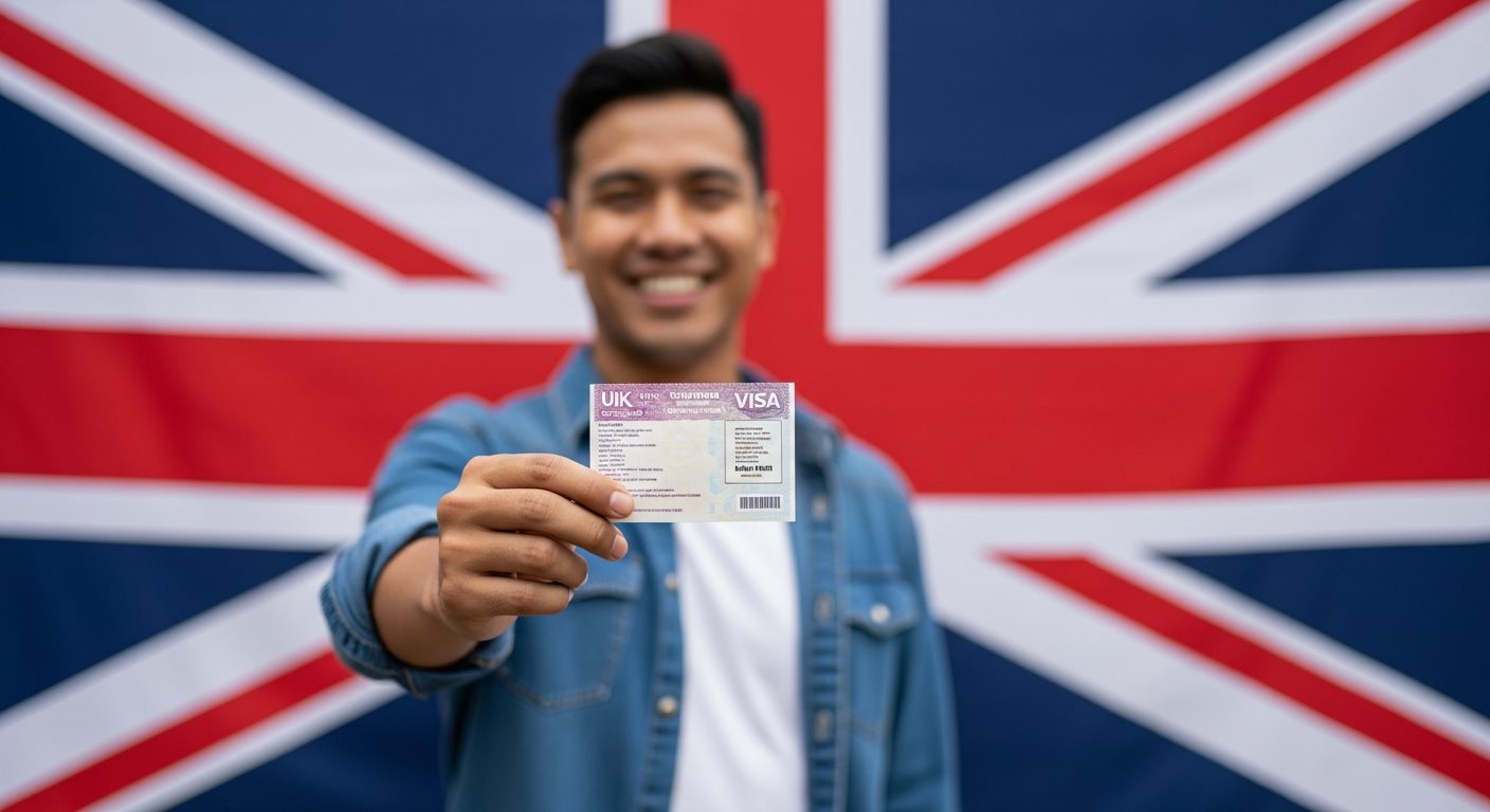 Personne ayant choisi avec succès le bon type de visa britannique